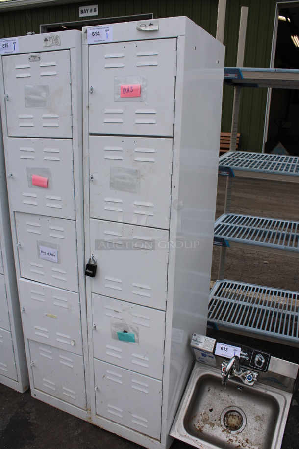 White Metal 5 Cubby Locker w/ Contents. 15x18x66 - Image 3 of 7