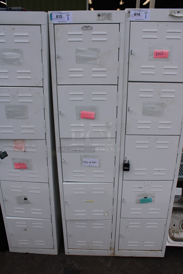 White Metal 5 Cubby Locker w/ Contents. 15x18x66 - Image 1 of 7