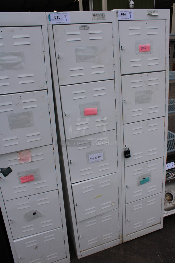 White Metal 5 Cubby Locker w/ Contents. 15x18x66 - Image 2 of 7