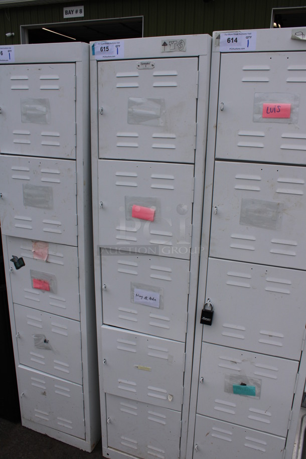 White Metal 5 Cubby Locker w/ Contents. 15x18x66 - Image 3 of 7