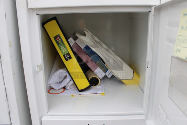 White Metal 5 Cubby Locker w/ Contents. 15x18x66 - Image 4 of 7