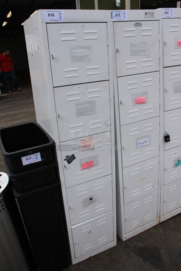 White Metal 5 Cubby Locker w/ Contents. 15x18x66 - Image 2 of 6