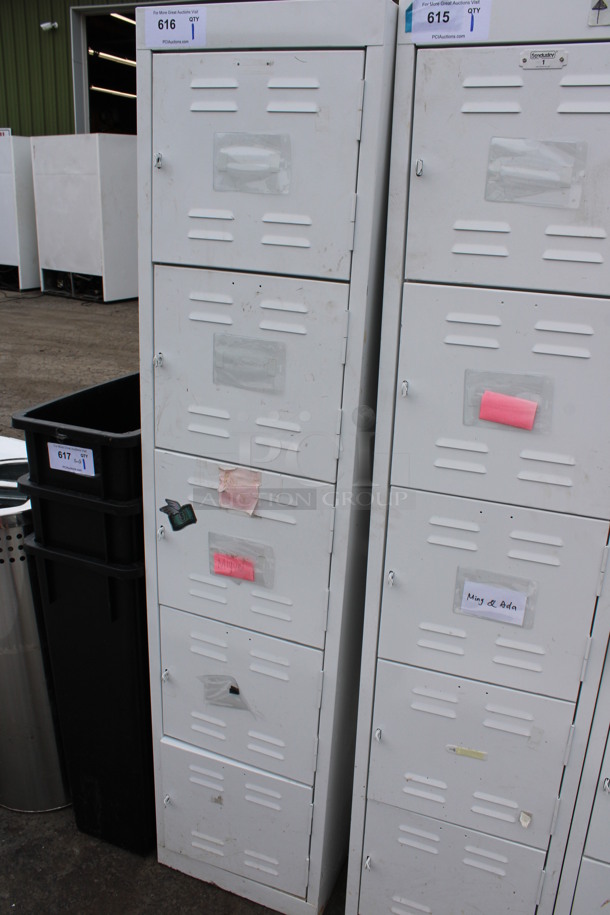 White Metal 5 Cubby Locker w/ Contents. 15x18x66 - Image 3 of 6