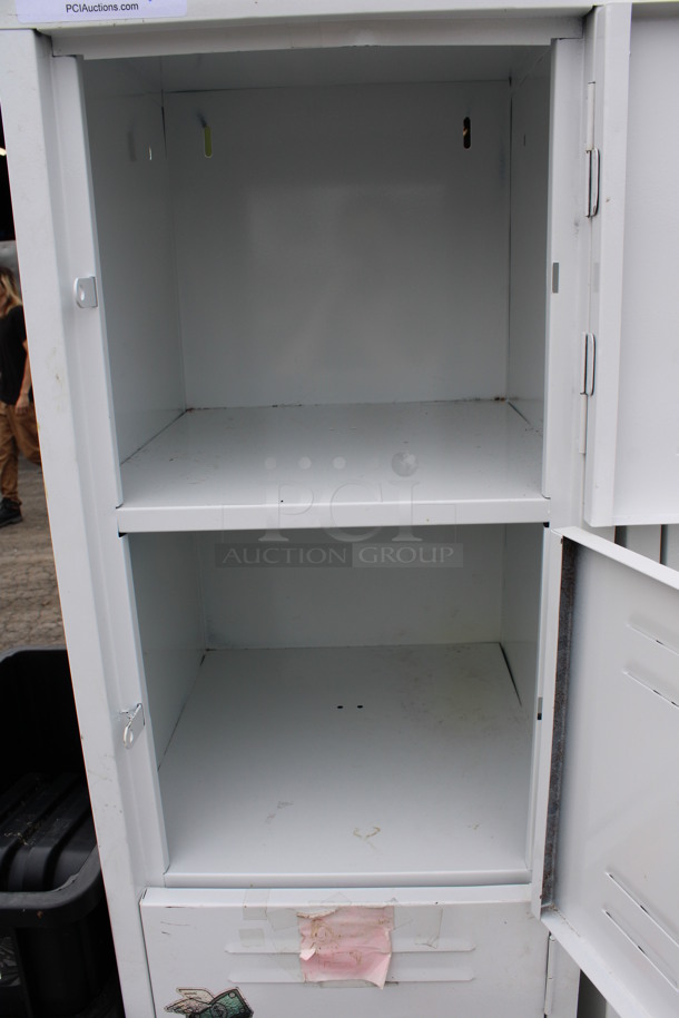 White Metal 5 Cubby Locker w/ Contents. 15x18x66 - Image 4 of 6