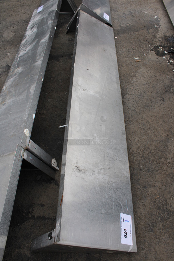 Stainless Steel Shelf w/ Wall Mount Brackets. 60x12x10 - Image 2 of 3