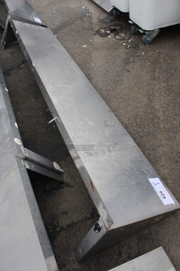 Stainless Steel Shelf w/ Wall Mount Brackets. 60x12x10 - Image 3 of 3