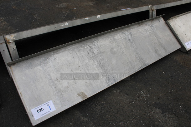 Stainless Steel Shelf w/ Wall Mount Brackets. 48x12x10