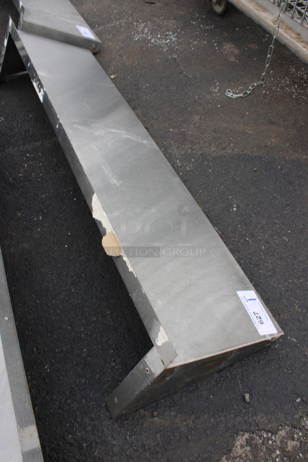 Stainless Steel Shelf w/ Wall Mount Brackets. 48x12x10 - Image 2 of 3