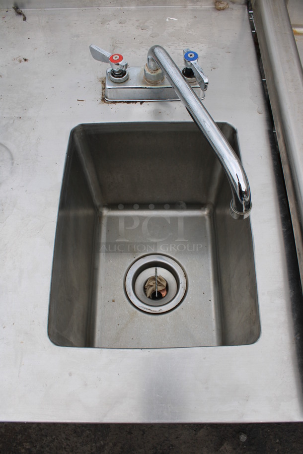 Stainless Steel Commercial Table w/ Sink Bay, Faucet, Handles and Back Splash. 47x26x40. Bay 9x12x10 - Image 4 of 4