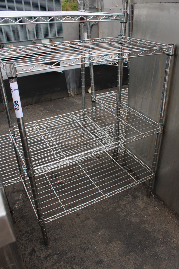 Chrome Finish 3 Tier Metro Style Shelving Unit. BUYER MUST DISMANTLE. PCI CANNOT DISMANTLE FOR SHIPPING. PLEASE CONSIDER FREIGHT CHARGES. 23x13x30 - Image 2 of 3