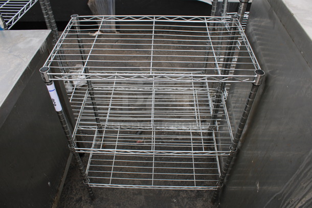 Chrome Finish 3 Tier Metro Style Shelving Unit. BUYER MUST DISMANTLE. PCI CANNOT DISMANTLE FOR SHIPPING. PLEASE CONSIDER FREIGHT CHARGES. 23x13x30 - Image 3 of 3