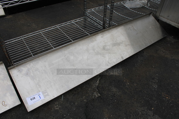 Stainless Steel Shelf w/ Wall Mount Brackets. 60x12x10 - Image 1 of 3