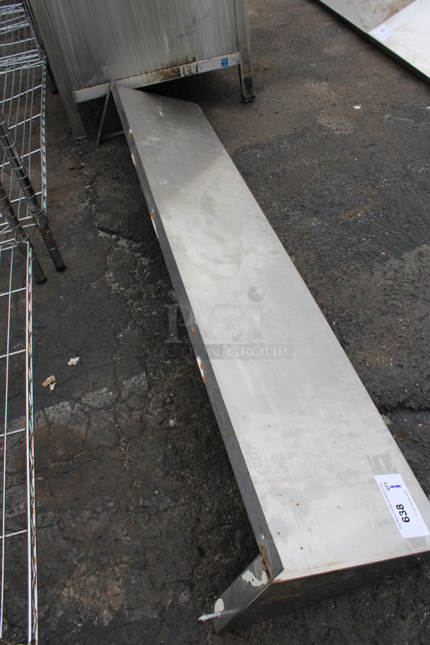 Stainless Steel Shelf w/ Wall Mount Brackets. 60x12x10 - Image 3 of 3