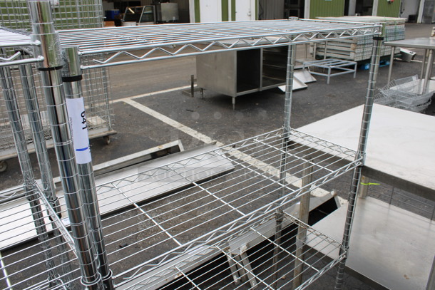 Chrome Finish 4 Tier Metro Style Shelving Unit. BUYER MUST DISMANTLE. PCI CANNOT DISMANTLE FOR SHIPPING. PLEASE CONSIDER FREIGHT CHARGES. 36x14x54 - Image 2 of 3