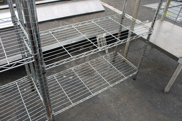 Chrome Finish 4 Tier Metro Style Shelving Unit. BUYER MUST DISMANTLE. PCI CANNOT DISMANTLE FOR SHIPPING. PLEASE CONSIDER FREIGHT CHARGES. 36x14x54 - Image 3 of 3