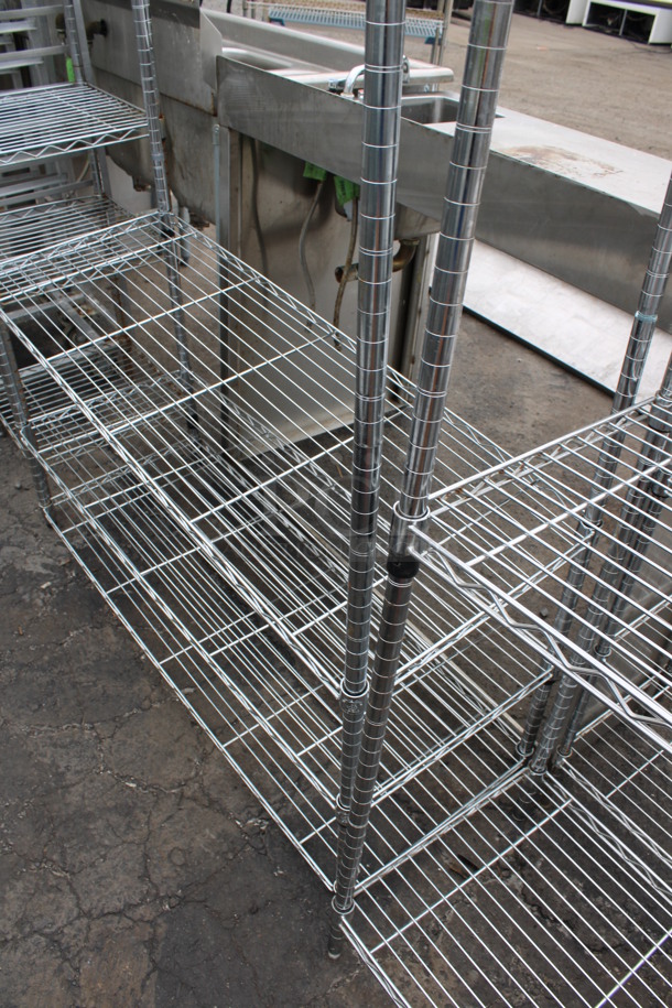 Chrome Finish 5 Tier Metro Style Shelving Unit. BUYER MUST DISMANTLE. PCI CANNOT DISMANTLE FOR SHIPPING. PLEASE CONSIDER FREIGHT CHARGES. 48x18x72 - Image 3 of 3