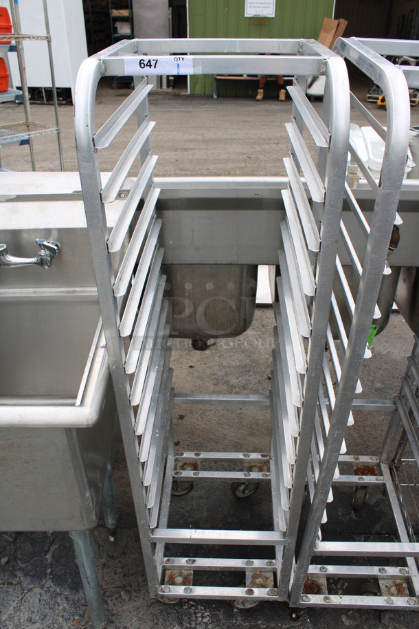 Metal Commercial Pan Rack on Commercial Casters. 15.5x21x58