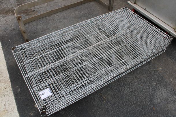 ALL ONE MONEY! Lot of 5 Chrome Finish Shelves! 48x24x1.5 - Image 2 of 3