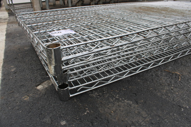 ALL ONE MONEY! Lot of 5 Chrome Finish Shelves! 48x24x1.5 - Image 3 of 3