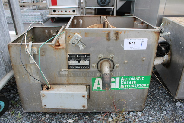 AGI Automatic Grease Interceptor Model 20L-R Stainless Steel Grease Trap. 33x20x18
