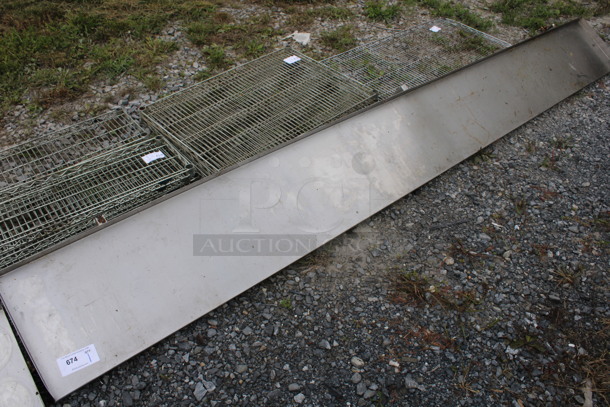 Stainless Steel Shelf w/ Wall Mount Brackets. 132x15x12