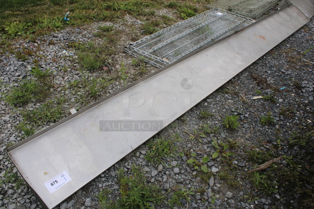 Stainless Steel Shelf w/ Wall Mount Brackets. 132x12x9 - Image 1 of 3