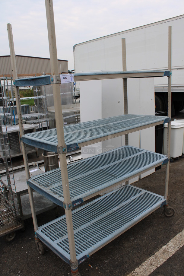 Metro Max Poly 4 Tier Shelving Unit on Commercial Casters. BUYER MUST DISMANTLE. PCI CANNOT DISMANTLE FOR SHIPPING. PLEASE CONSIDER FREIGHT CHARGES. 54x24x80 - Image 2 of 4