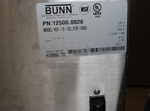 2012 Bunn Model H5X-18-120 Stainless Steel Commercial Countertop Hot Water Dispenser. 120 Volts, 1 Phase. 7x16x28.5 - Image 4 of 5