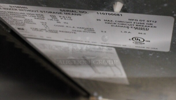 Manitowoc Model SY0894N Stainless Steel Commercial Ice Machine Head. Does Not Come w/ Remote Condenser. 208-230 Volts, 1 Phase. 30x25x27 - Image 4 of 5