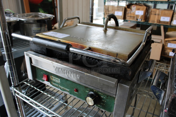 Waring Model WPG250 Stainless Steel Commercial Countertop Panini Press. 120 Volts, 1 Phase. 19x17x9. Tested and Working! - Image 3 of 7
