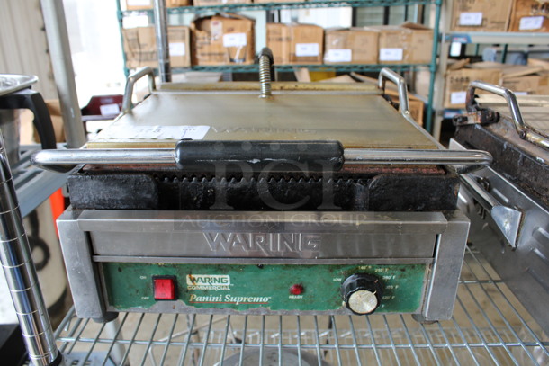 Waring Model WPG250 Stainless Steel Commercial Countertop Panini Press. 120 Volts, 1 Phase. 19x17x9. Tested and Working! - Image 5 of 7