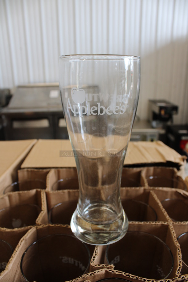 23 BRAND NEW IN BOX! Libbey 1607/1241M 20 oz Pilsner Beverage Glasses w/ Logo. 3.5x3.5x8.25. 23 Times Your Bid!