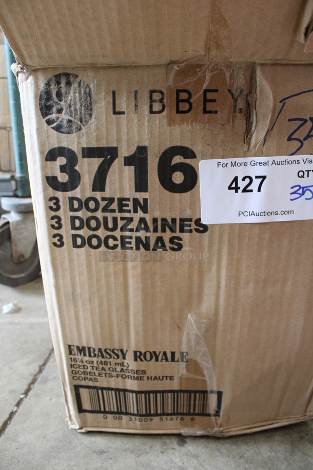 35 BRAND NEW IN BOX! Libbey 3716 Embassy Royale 16.25 oz Iced Tea Glasses. 3.5x3.5x7. 35 Times Your Bid! - Image 3 of 3