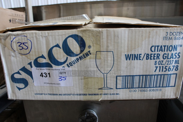 35 BRAND NEW IN BOX! Sysco Citation 8 oz Wine Beer Glasses. 3x3x6.75. 35 Times Your Bid! - Image 3 of 3
