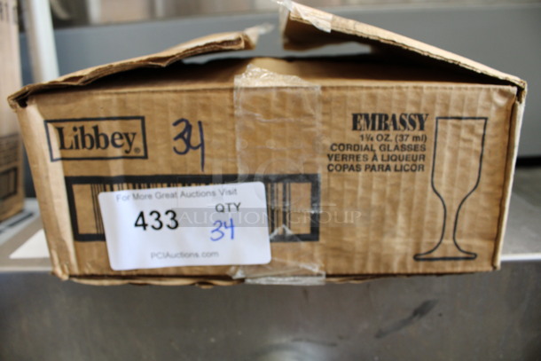34 BRAND NEW IN BOX! Libbey Embassy 1.25 oz Cordial Glasses. 1.5x1.5x4. 34 Times Your Bid! - Image 3 of 3