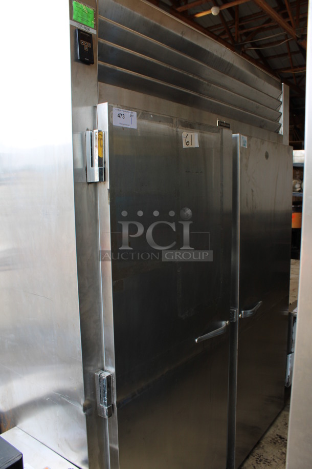 Traulsen Model AIF232LUT-FHS Stainless Steel Commercial 2 Door Roll In Rack Freezer. 115 Volts, 1 Phase. 68x35x84. Tested and Powers On But Does Not Get Cold - Image 1 of 6