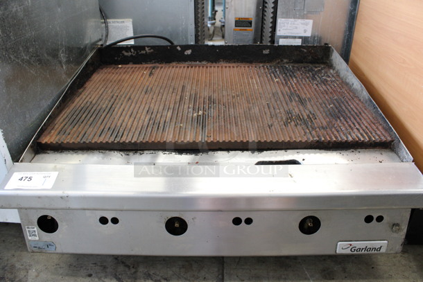 LATE MODEL! Garland Stainless Steel Commercial Countertop Natural Gas Powered Charbroiler Grill. 36x32x15