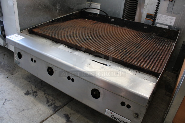 LATE MODEL! Garland Stainless Steel Commercial Countertop Natural Gas Powered Charbroiler Grill. 36x32x15 - Image 3 of 5