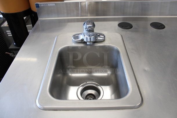 Duke Stainless Steel Commercial Counter w/ Sink Bay, Faucet, Handle and 2 Wood Pattern Doors. 48x30x40 - Image 3 of 5