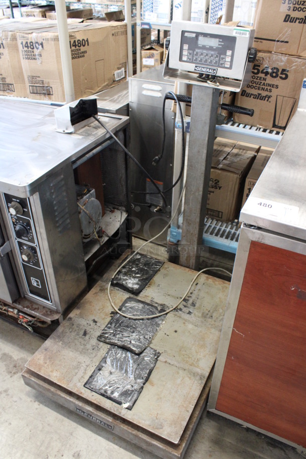 General Electronic Model PT830SS Metal Commercial Floor Style Scale. 120 Volts, 1 Phase. 25x34x46. Tested and Powers On - Image 2 of 7