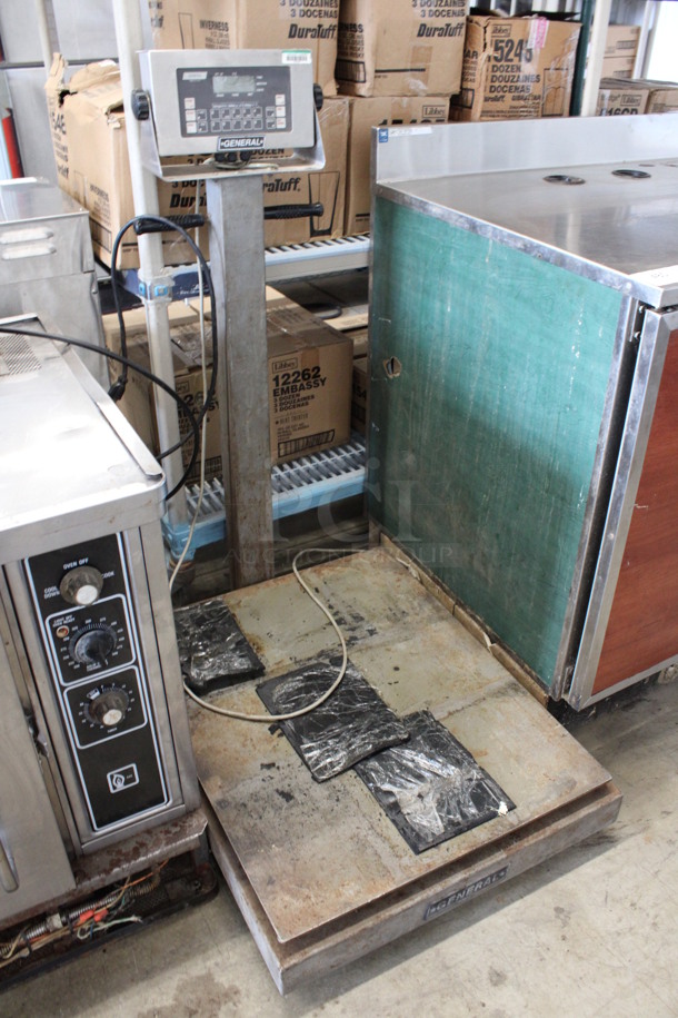 General Electronic Model PT830SS Metal Commercial Floor Style Scale. 120 Volts, 1 Phase. 25x34x46. Tested and Powers On - Image 3 of 7