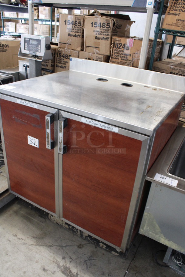 Duke Stainless Steel Counter w/ 2 Wood Pattern Doors. 36x30x40 - Image 2 of 5