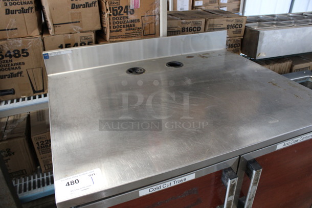 Duke Stainless Steel Counter w/ 2 Wood Pattern Doors. 36x30x40 - Image 4 of 5