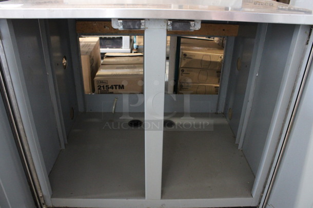 Duke Stainless Steel Counter w/ 2 Wood Pattern Doors. 36x30x40 - Image 5 of 5