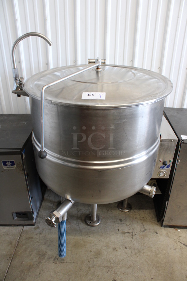 SWEET! Cleveland Model KGL60 Stainless Steel Commercial Floor Style Natural Gas Powered 60 Gallon Tilting Kettle. 42x42x54 - Image 1 of 7