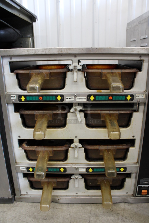 Duke Model FWM3 Stainless Steel Commercial Countertop Dedicated Holding Bin w/ 8 Drop In Bins. 120 Volts, 1 Phase. 21x16x22. Tested and Working! - Image 2 of 5