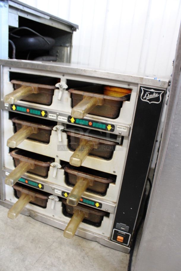 Duke Model FWM3 Stainless Steel Commercial Countertop Dedicated Holding Bin w/ 8 Drop In Bins. 120 Volts, 1 Phase. 21x16x22. Tested and Working! - Image 3 of 5