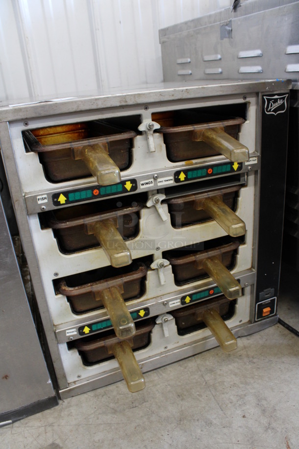 Duke Model FWM3 Stainless Steel Commercial Countertop Dedicated Holding Bin w/ 8 Drop In Bins. 120 Volts, 1 Phase. 21x16x22. Tested and Working! - Image 4 of 5