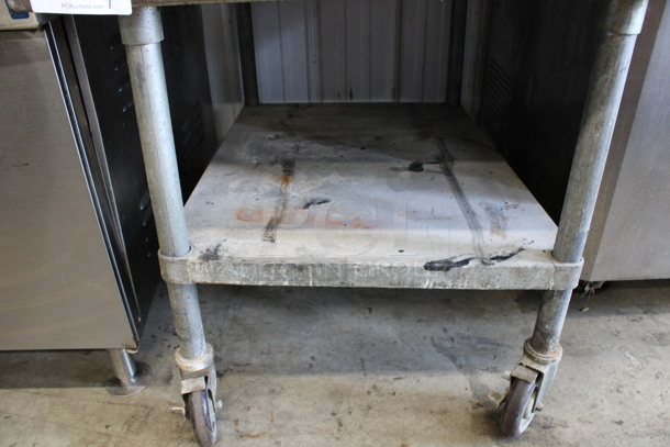 Stainless Steel Commercial Table w/ Metal Undershelf on Commercial Casters. 39.5x30x30 - Image 3 of 5