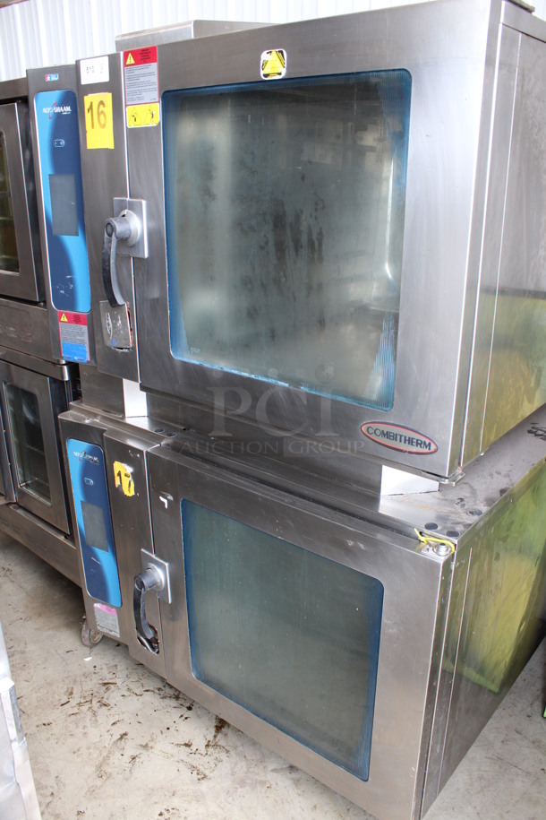 2 2013 Alto Shaam Model 7.14 ESG Stainless Steel Commercial Natural Gas Powered Combitherm Convection Ovens w/ View Through Doors on Commercial Casters. 91,000 BTU. 48x42x73. 2 Times Your Bid! - Image 1 of 9